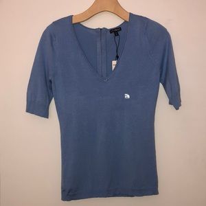 Express 3/4 sleeve sweater with zipper detail